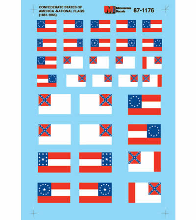 MSM60-1176 National Flag Stickers (1861-1865) N Scale Micro Scale Models Main Image