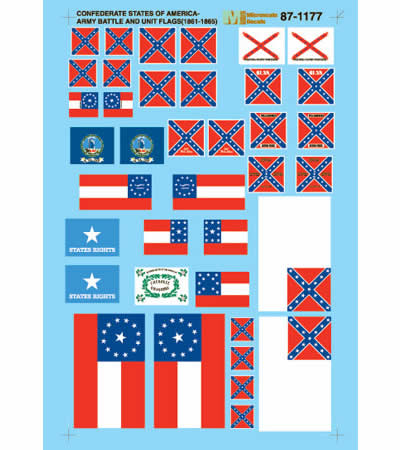 MSM87-1177 Battle Flag Stickers (1861-1865) HO Scale Micro Scale Models Main Image