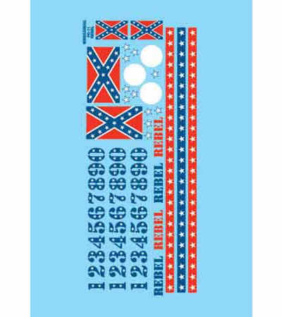 MSMPD11 Rebel Racer Confederate Stickers Micro Scale Models Main Image