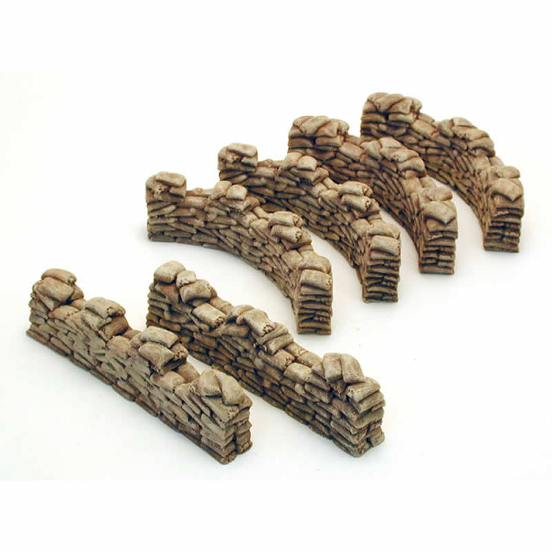 PEG5208 Sandbag Walls Corners Miniature Terrain Pegasus Hobbies Main Image
