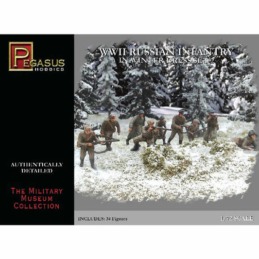 PEG7272 WWII Russian Infantry In Winter Dress Set 2 1/72 Scale Plastic Kit Pegaus Main Image