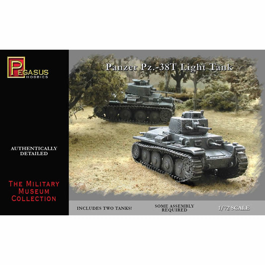 PEG7620 German Panzer 38T Battle Tank 1/72 Scale Plastic Model Kit Pegasu Hobbies Main Image