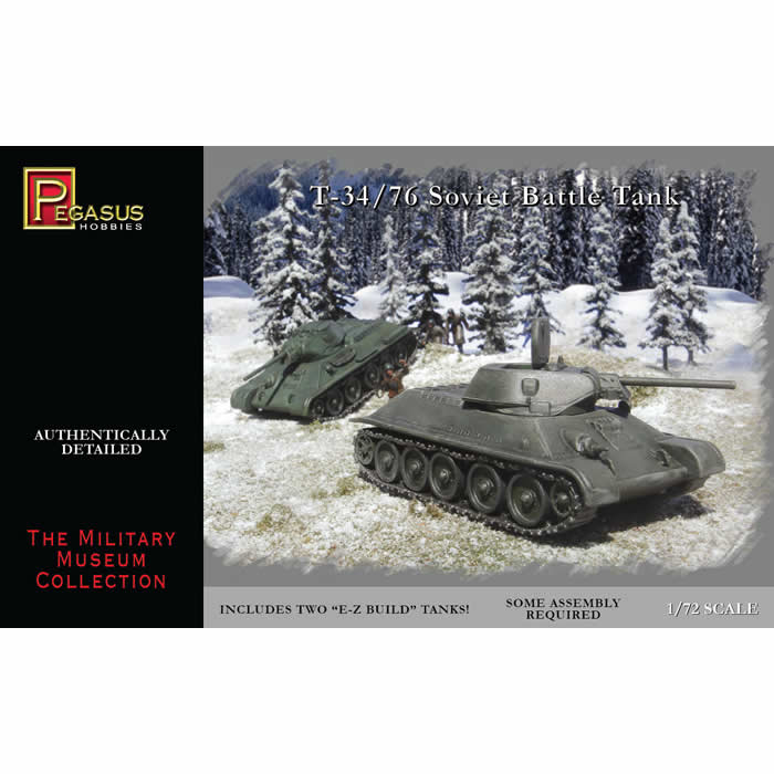 PEG7661 Russian T-34 WWII Tanks 1/72 Scale Plastic Model Kit  Pegasus Hobbies Main Image