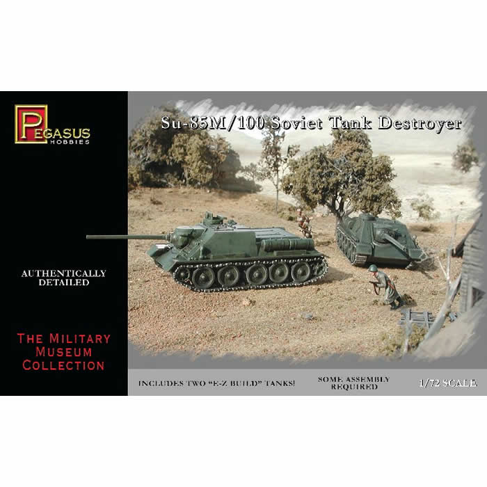 PEG7663 Russian Su-85M/100 WWII Tank Destoyer 1/72 Scale Plastic Model Kit Pegasus Hobbies Main Image