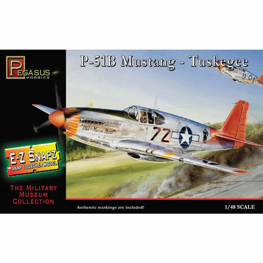 PEG8404 P-51B Mustang (Tuskegee) 1/48 Scale Plastic Model Kit Pegasus Hobbies Main Image