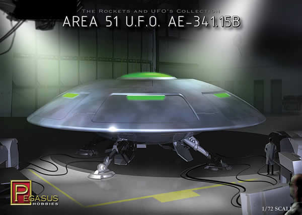PEG9100 Area 51 UFO AE-34 1/72 Scale Plastic Model Kit Pegasus Hobbies Main Image