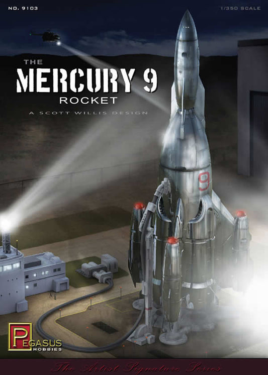 PEG9103 Mercury 9 Rocket 1/350 Scale Plastic Model Kit Pegasus Hobbies Main Image