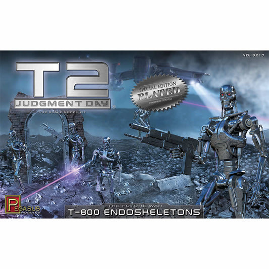 PEG9217 Terminator 2 T-800 Chrome Finish Endoskeleton 1/32 Scale Plastic Model Kit Pegasus Main Image