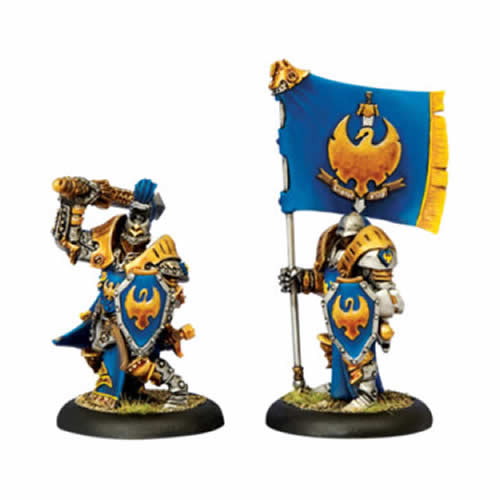 PIP31059 Sword Knight Officer and Standard Unit Attachment Cygnar Main Image