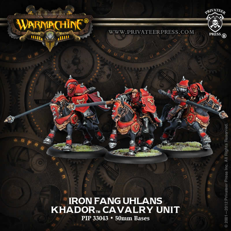 PIP33043 Khador Iron Fang Uhlan Cavalry Unit Privateer Press Main Image