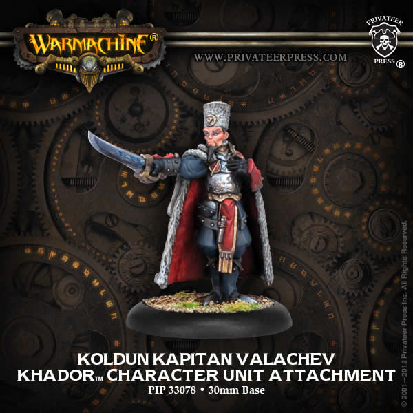 PIP33078 Koldum Kapitan Valachev Ranking Officer Khador Main Image