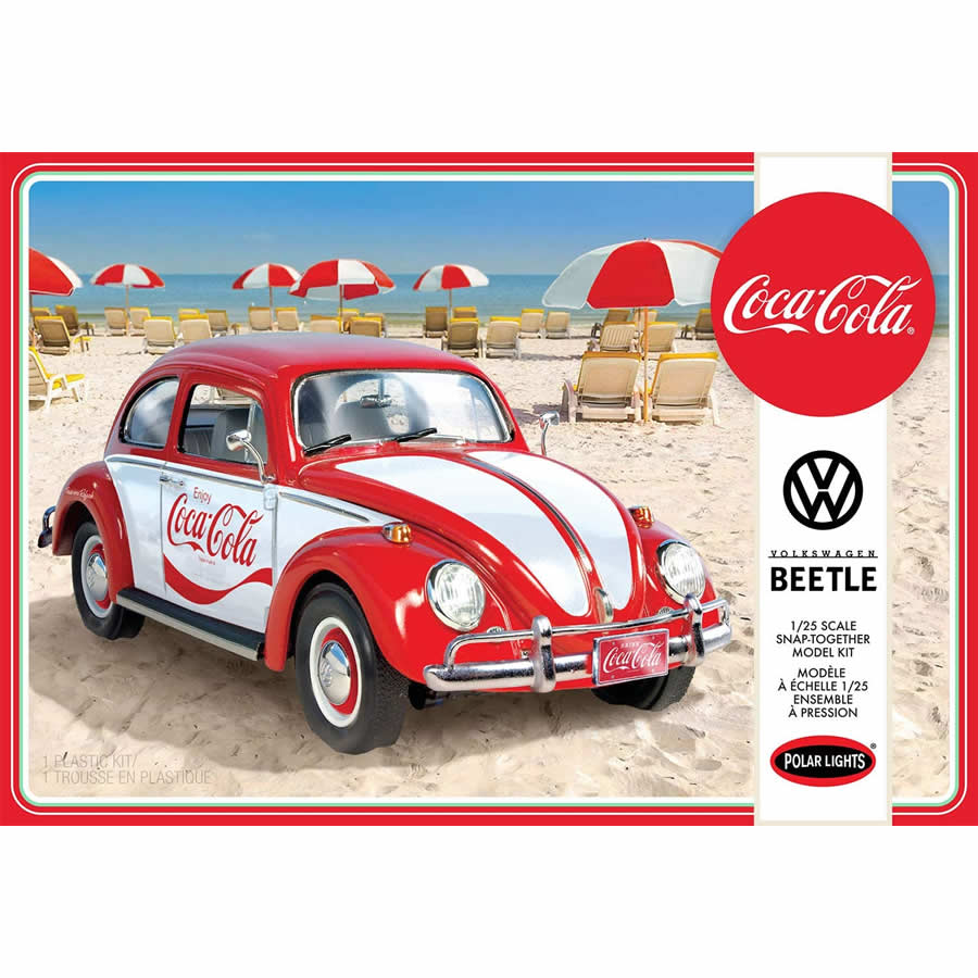 PLL960 VW Beetle Coca Cola 1/25 Scale Plastic Model Kit Polar Lights Main Image