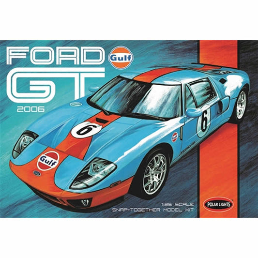 PLL95512 Ford 2006 GT Gulf Labeled 1/25 Scale Snap Plastic Model Kit AMT Main Image