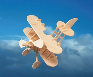 PUZ1012 Bi-Plane 3D Wooden Puzzle by Puzzled Inc Main Image