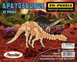 PUZ1030 Little Apatosaurus 3D Wooden Puzzle by Puzzled Inc Main Image
