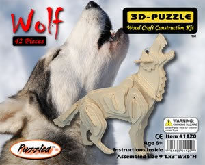 PUZ1120 Wolf 3D Wooden Puzzle by Puzzled Inc Main Image