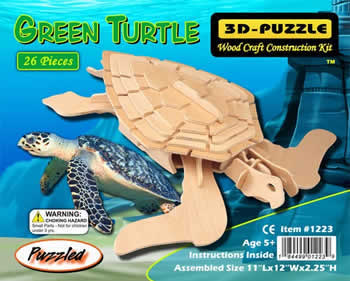 PUZ1223 Green Turtle 3D Puzzle by Puzzled Inc Main Image