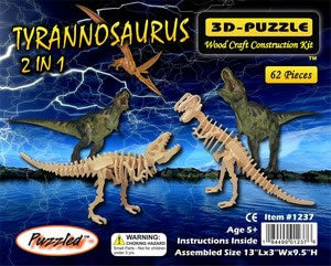 PUZ1237 Tyrannosaurus 2 in 13D Wooden Puzzle by Puzzled Inc Main Image