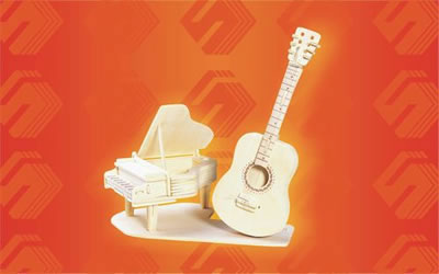 PUZ1269 Guitar and Piano 3D Wooden Puzzle by Puzzled Inc Main Image