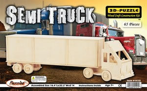PUZ1415 Semi Truck 3D Wooden Puzzle by Puzzled Inc Main Image