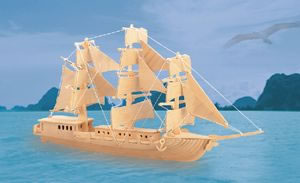 PUZ1505 European Sailing Boat Large 3D Puzzle by Puzzled Inc Main Image
