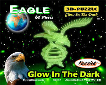 PUZ2501 Eagle 3D Puzzle Glow In The Dark by Puzzled Inc Main Image