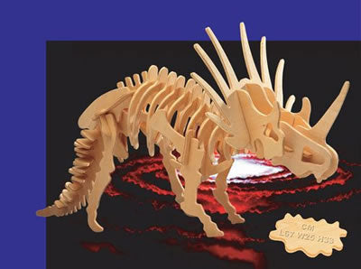 PUZ3103 Big Styracosaurus 3D Wooden Puzzle by Puzzled Inc Main Image