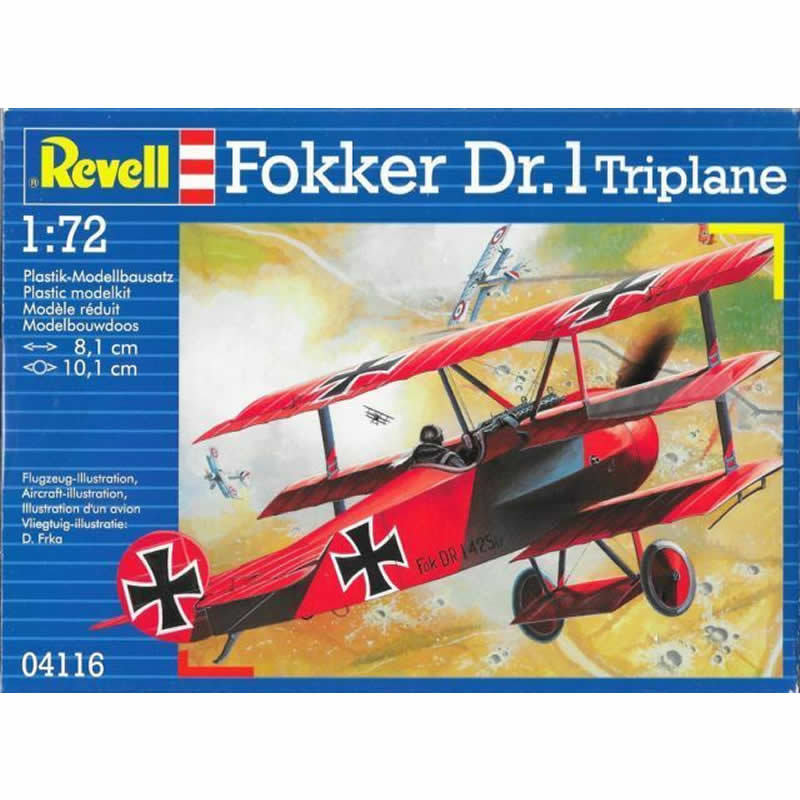 REG04116 Fokker Dr1 Triplane 1/72 Scale Plastic Model Kit Revell Main Image