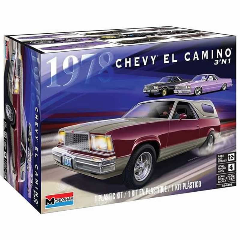 REV4491 1978 El Camino 3in1 1/24 Scale Plastic Model Kit Revell Main Image