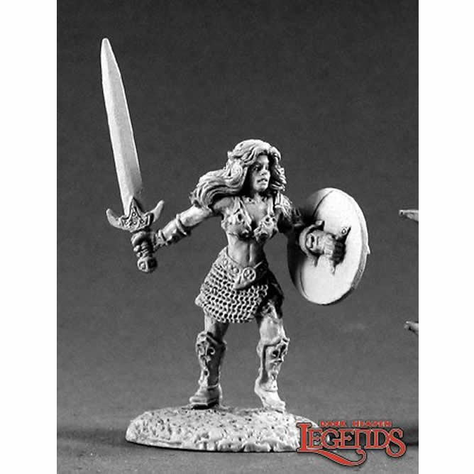 RPR02267 Brianna of the Blade Miniature 25mm Heroic Scale Dark Heaven Main Image