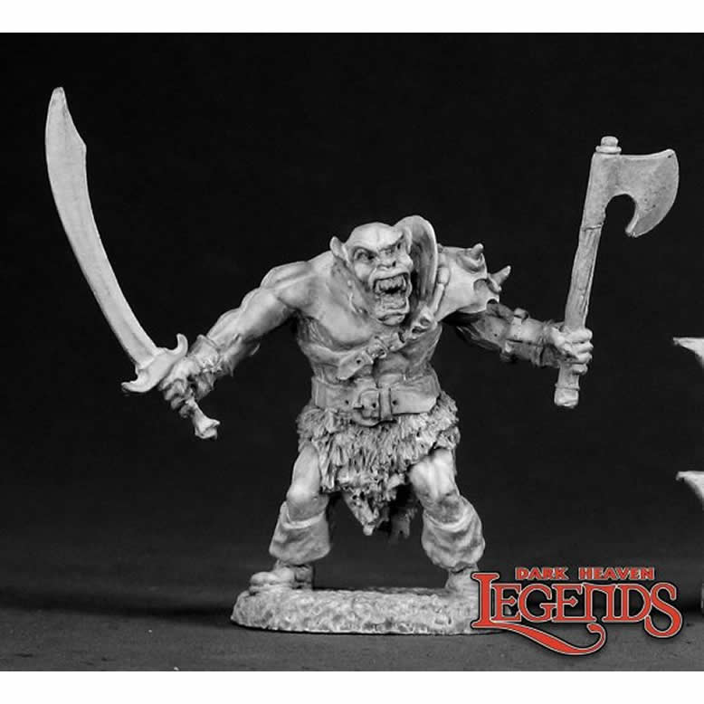 RPR02321 Black Orc Warrior Miniature 25mm Heroic Scale Dark Heaven Legends Main Image