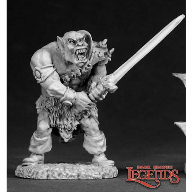 RPR02335 Black Orc Warrior Miniature 25mm Heroic Scale Dark Heaven Legends Main Image