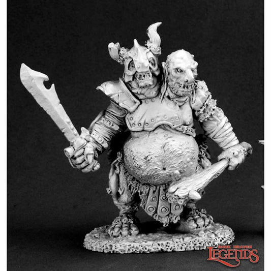 RPR02657 Lardgulp Two Headed Troll Miniature 25mm Heroic Scale Dark Heaven Legends Main Image