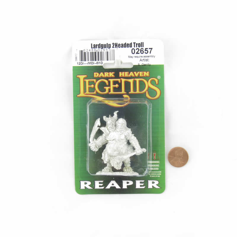 RPR02657 Lardgulp Two Headed Troll Miniature 25mm Heroic Scale Dark Heaven Legends 2nd Image