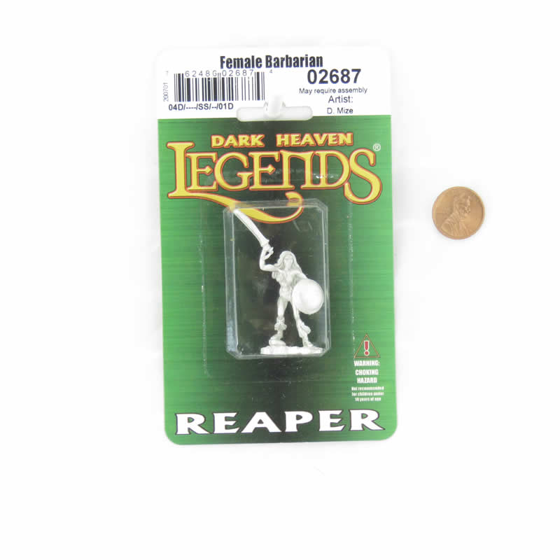 RPR02687 Female Barbarian Miniature 25mm Heroic Scale Dark Heaven Legends 2nd Image