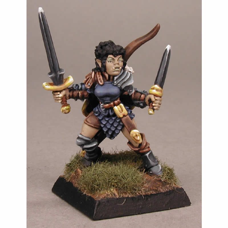 RPR02708 Janara Halforc Miniature Figurine 25mm Heroic Scale Dark Heaven Legends Main Image