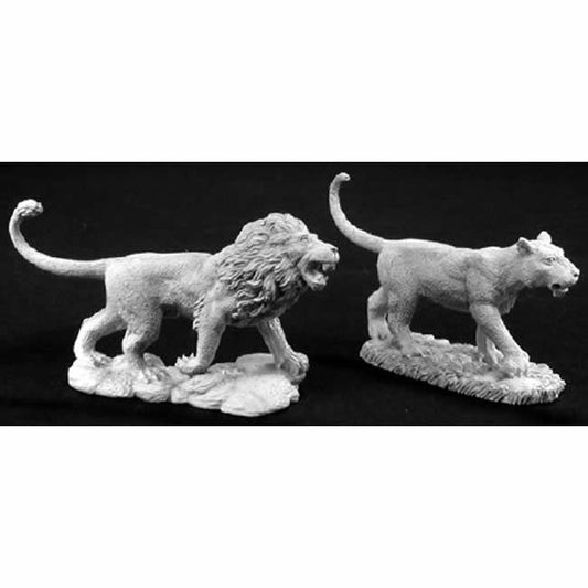 RPR02776 Male and Female Lion Miniature Figurine 25mm Heroic Scale Dark Heaven Legends Main Image