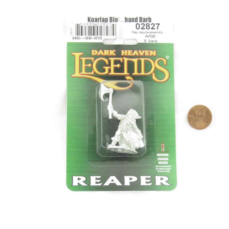 RPR02827 Koarlap Bloodhand Barbarian Miniature Figurine 25mm Heroic Scale Dark Heaven Legends 2nd Image