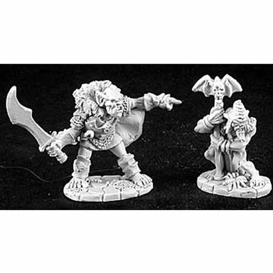 RPR02876 Goblin Leader and Shaman Miniature Figurine 25mm Heroic Scale Main Image