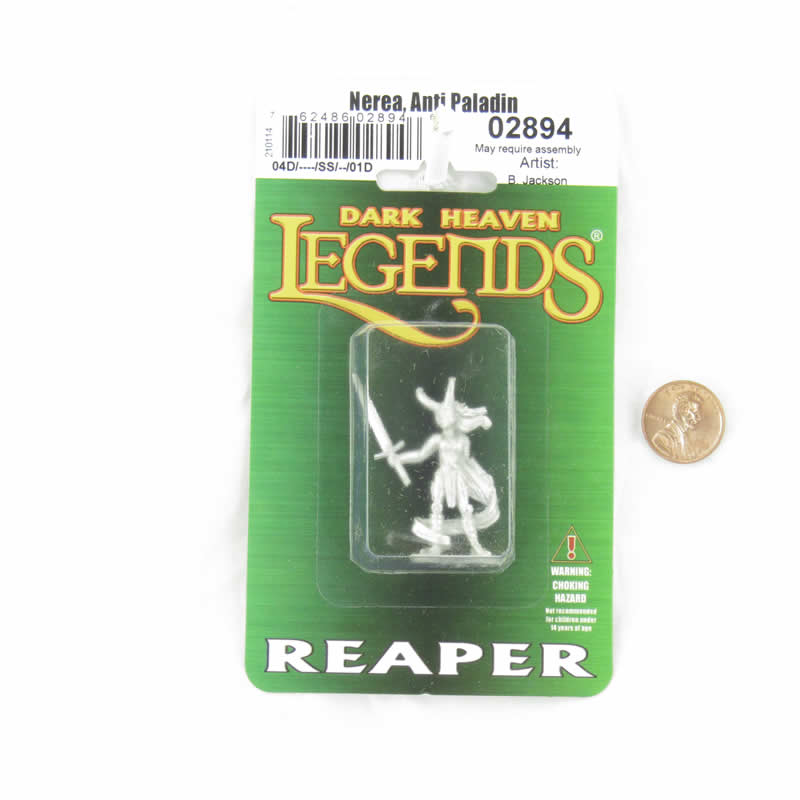 RPR02894 Nerea Anti Paladin Miniature 25mm Heroic Scale Dark Heaven Legends 2nd Image