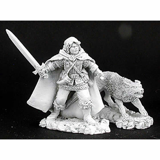 RPR02973 Cullen and Ash Ranger and Wolf Miniature Figure 25mm Heroic Scale Dark Heaven Legends Main Image