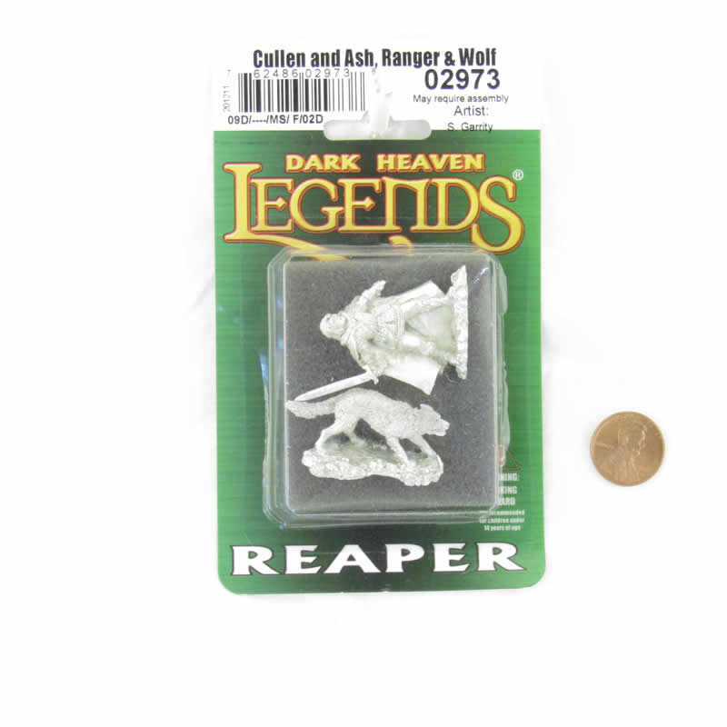 RPR02973 Cullen and Ash Ranger and Wolf Miniature Figure 25mm Heroic Scale Dark Heaven Legends 2nd Image