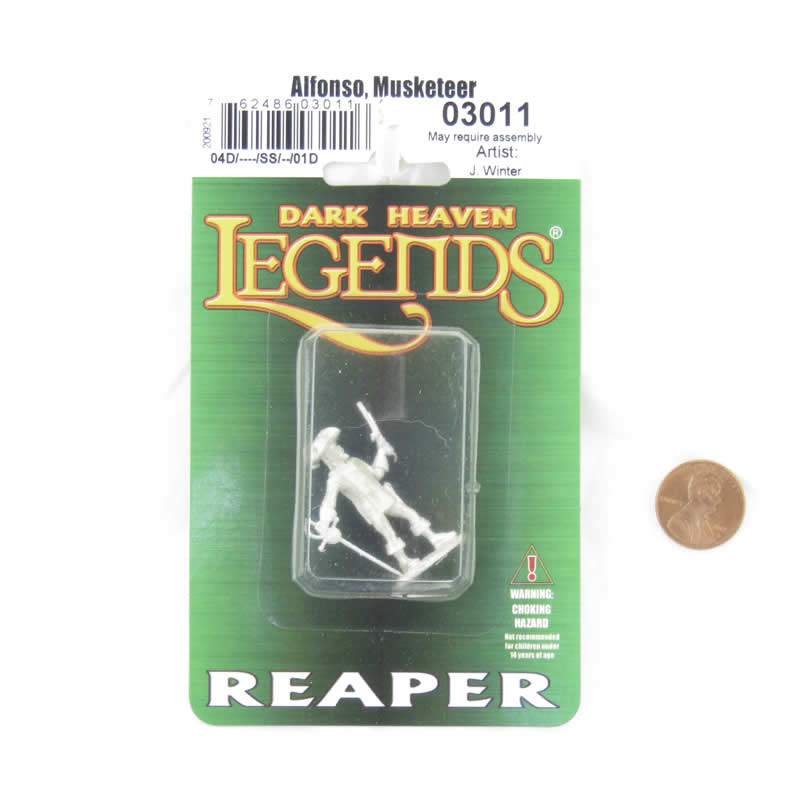 RPR03011 Alfonso Musketeer Miniature Figure 25mm Heroic Scale Dark Heaven Legends Reaper Miniatures 2nd Image