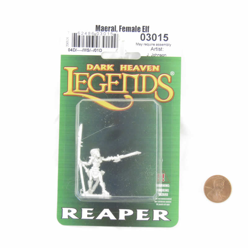 RPR03015 Maeral Female Elf Miniature Figure 25mm Heroic Scale Dark Heaven Legends Reaper Miniatures 2nd Image