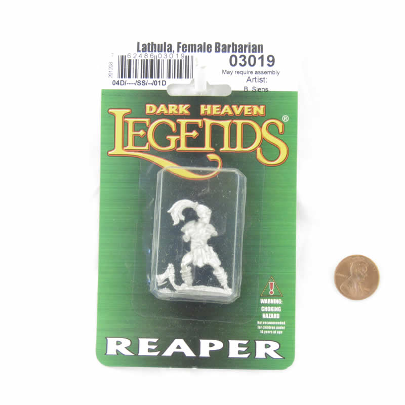 RPR03019 Lathula Female Barbarian Miniature Figure 25mm Heroic Scale Dark Heaven Legends Reaper Miniatures 2nd Image