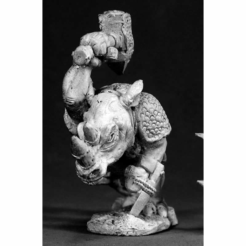 RPR03020 Barak Rhino Man Miniature Figure 25mm Heroic Scale Dark Heaven Legends Reaper Miniatures 3rd Image