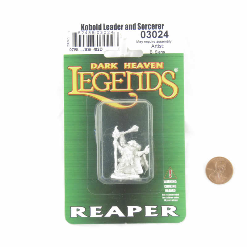 RPR03024 Kobold Leader and Sorcerer Miniature Figure 25mm Heroic Scale Dark Heaven Legends Reaper Miniatures 2nd Image