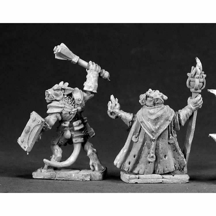 RPR03024 Kobold Leader and Sorcerer Miniature Figure 25mm Heroic Scale Dark Heaven Legends Reaper Miniatures 3rd Image