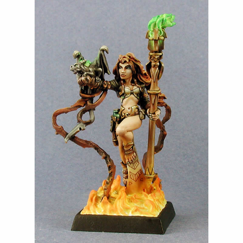 RPR03025 Pharess Fire Sorceress Miniature Figure 25mm Heroic Scale Dark Heaven Legends Reaper Miniatures 5th Image