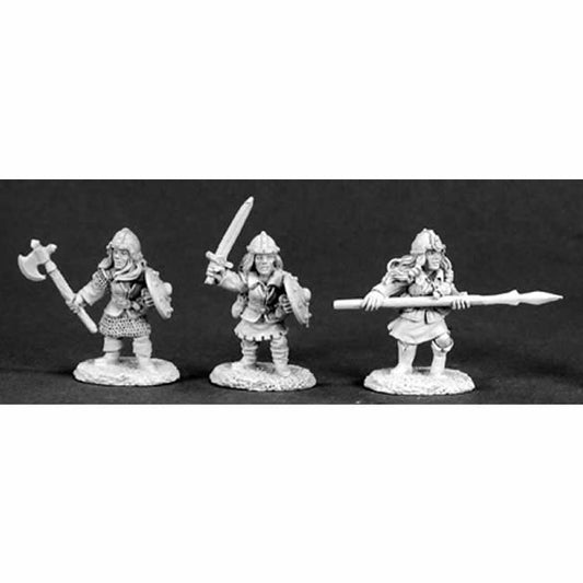 RPR03306 Female Dwarves Fighters Miniature 25mm Heroic Scale Main Image